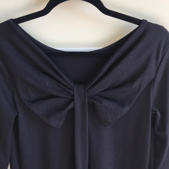 Massimo Dutti little black dress with bow detail - Picture 2 of 7